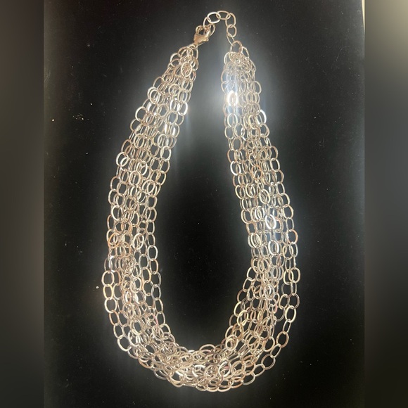 925 STERLING SILVER 10 STRAND NECKLACE 16-18in